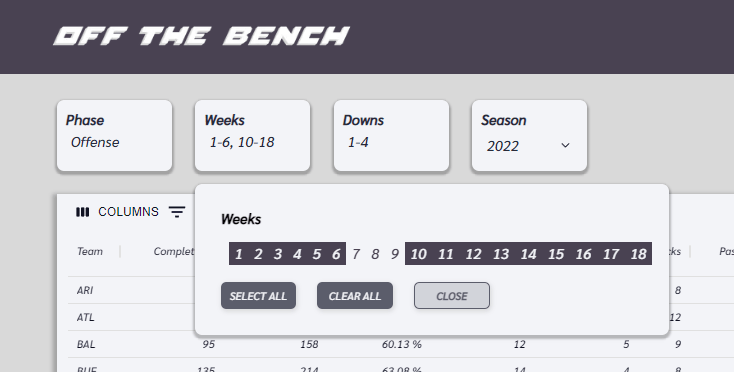 Team Page Screenshot